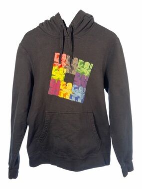 ROBLOX Mens  Colorblox Graphic Long Sleeve Black Hoodie Size Medium